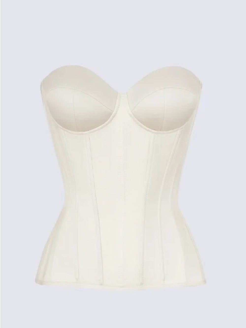 Corset Satin Top in White
